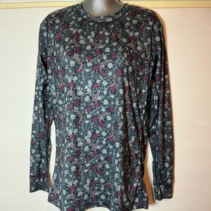 Kari Traa long sleeve bird print base layer top women’s large